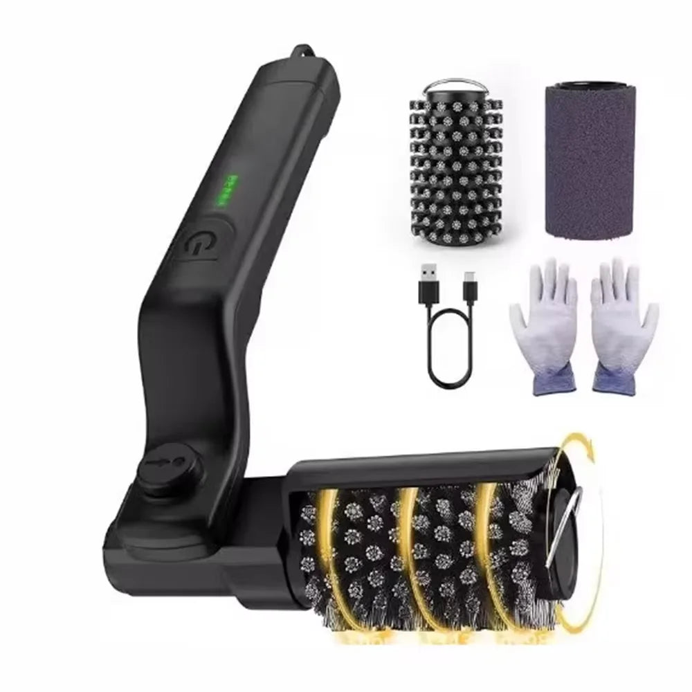 Electric BBQ Grill Brush with Replaceable Heads, 180° Adjustable Brush Head  for Outdoor Grilling and Kitchen Cleaning